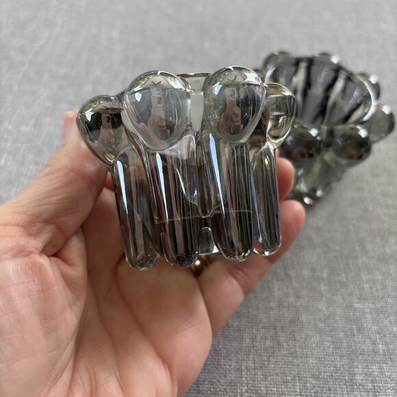 Vintage Anchor Hocking Nova Glass Candle holders tri size new old stock - Picture 4 of 5